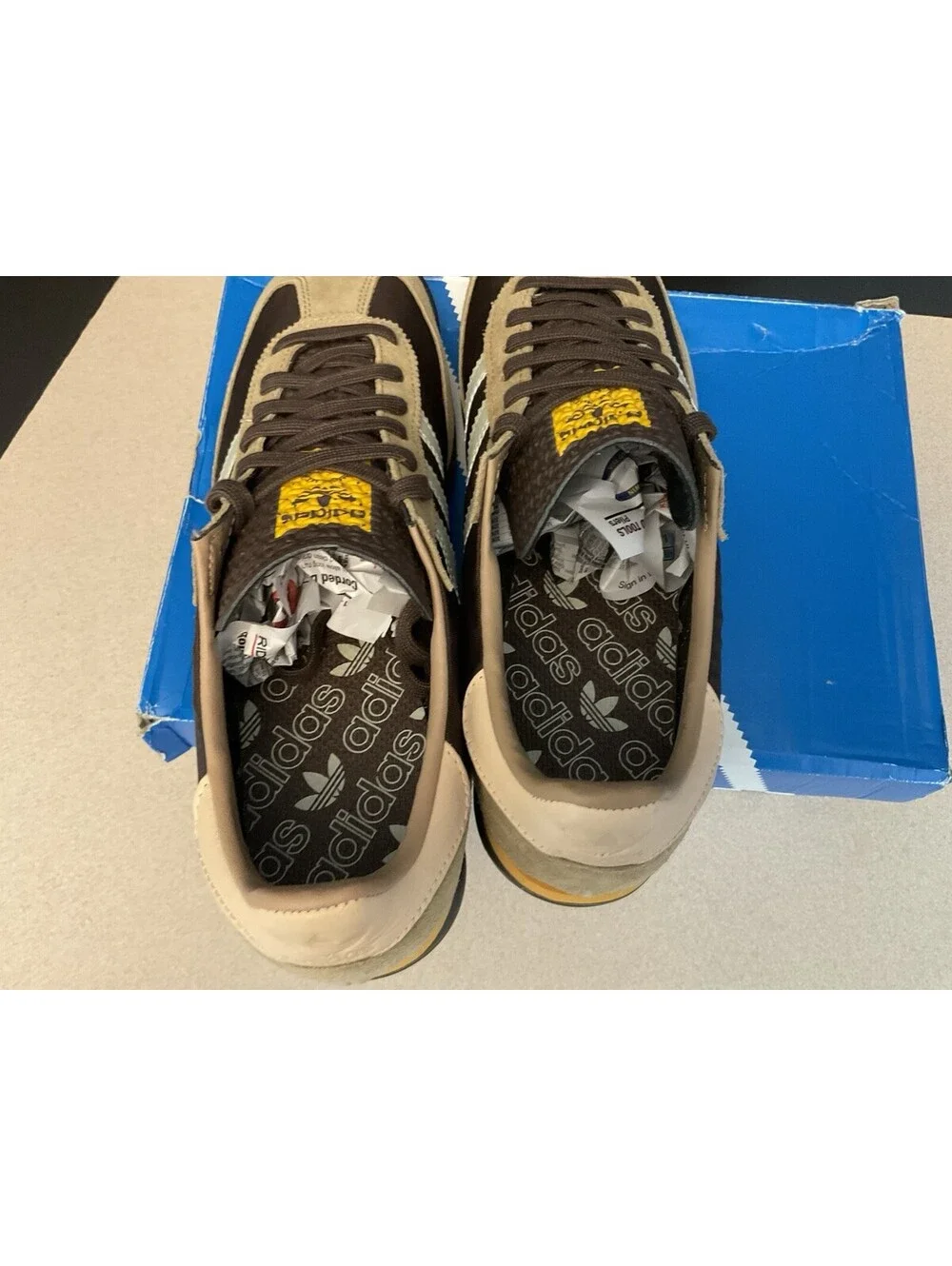 New! Adidas Originals SL 72 RS Brown/Grey/ Yellow Shoes. Men’s 11. Women’s 12